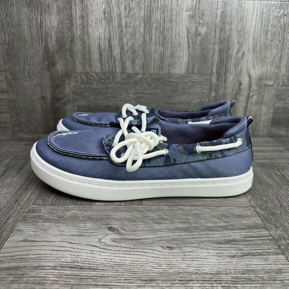 Sperry Sea Ketch Kids size 2 Blue Canvas Shoes - Picture 2 of 8